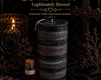 Dustine's Legitimately Blessed Black Candle #20 dipped in Red Oil