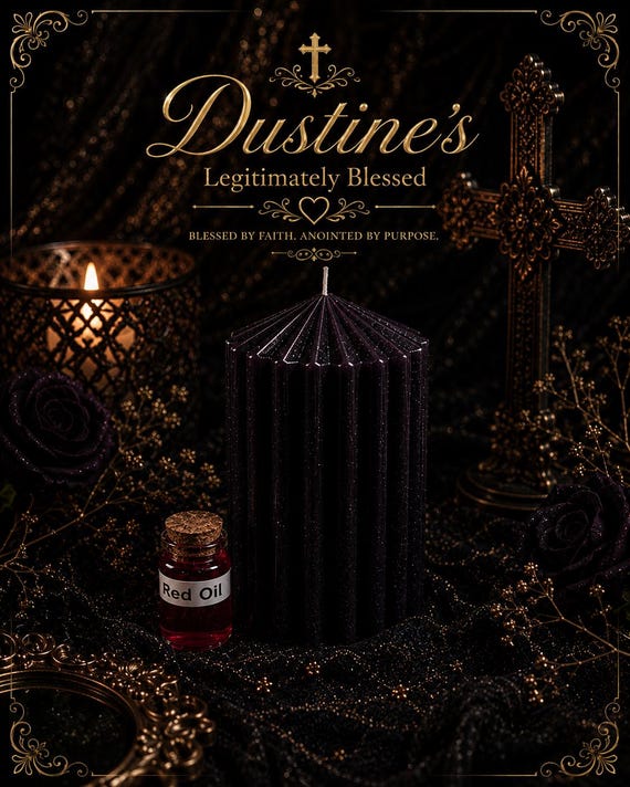 Dustines Legitimately Blessed Divine Umbra Black Candle dipped in Red Oil #23