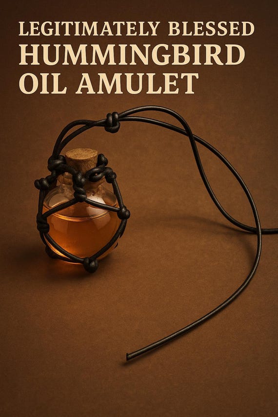 Dustines Legitimately Blessed- Wings of Eternal Love Humming Bird Oil Amulet