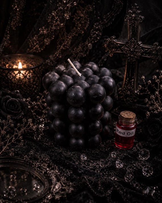 Dustines Legitimately Blessed Black Candle #13 Dipped in Red Oil