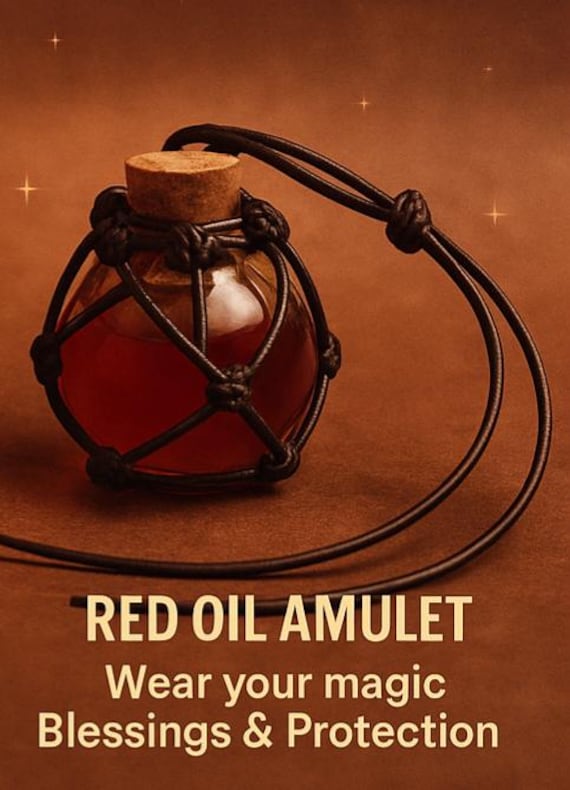 Dustines Legitimately Blessed Red Oil Glass Amulet