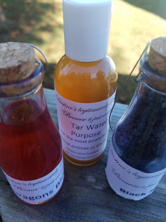 Dustine's Legitimately Blessed Quintessential Combo - Tar Water/Black Salt/Dragons Blood Oil