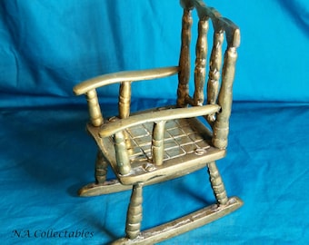 Vintage Brass Made Rocking Chair Ornament