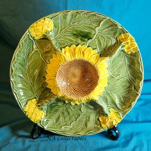 Gran fuente para entremeses con diseño de girasol, cinco secciones para servir.