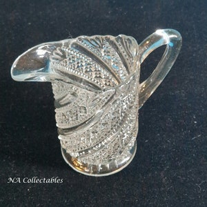 Antique Milk Jug, Early 1900&#39;s Patterned Pressed Glass.