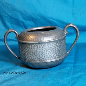 Art Deco Zinn Zuckerdose, Handwerker Zinn