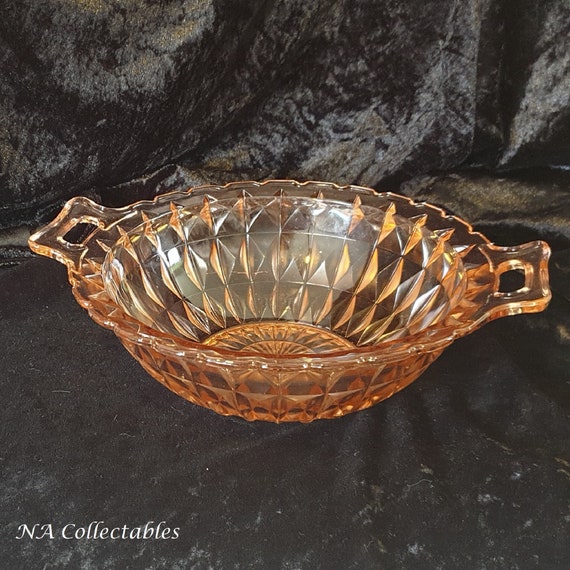 Depression Glass Fruit Bowl by Jeannette Glass Company - Etsy