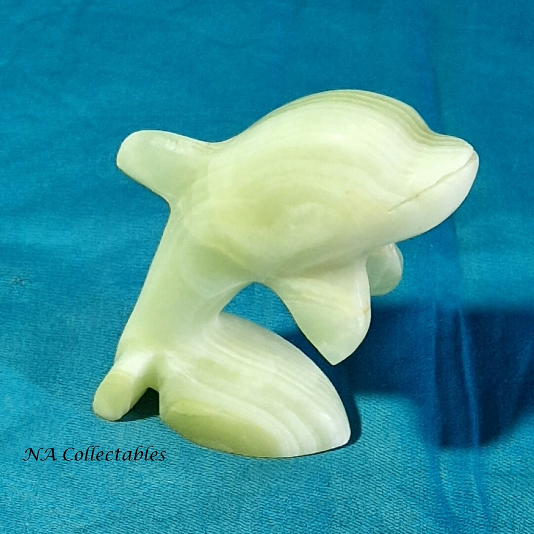 Carved Soapstone Statuette of a Dolphin Etsy