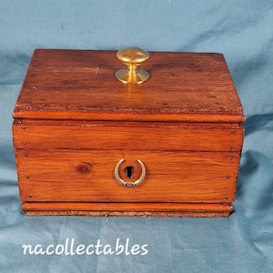 Wooden Box, Handmade With Lock & Key, 1950's