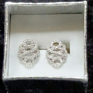 Ladies Silver and Zirconia Stud Earrings