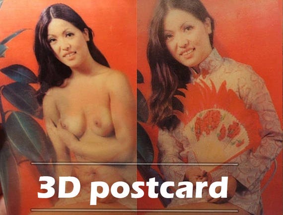sex 3D postcard Erotic vagina nude art girls Nude upcycled recycled  repurposed tits porn erotica photo vintage reprint sexual sexy