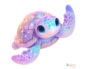 10 Magical Sea Turtle Clipart Set - Under the Sea Clipart - Printable Watercolour Clipart - JPEG Clipart Bundle - Commercial Use