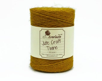 Mustard Yellow Jute Twine on the Spool - Everlasto Jute Craft Twine - 3mm Diameter - Mustard Twine - Yellow Twine
