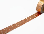 Copper Foil Washi Tape in Snow Flurry Design - Rose Gold Spotty Masking Tape