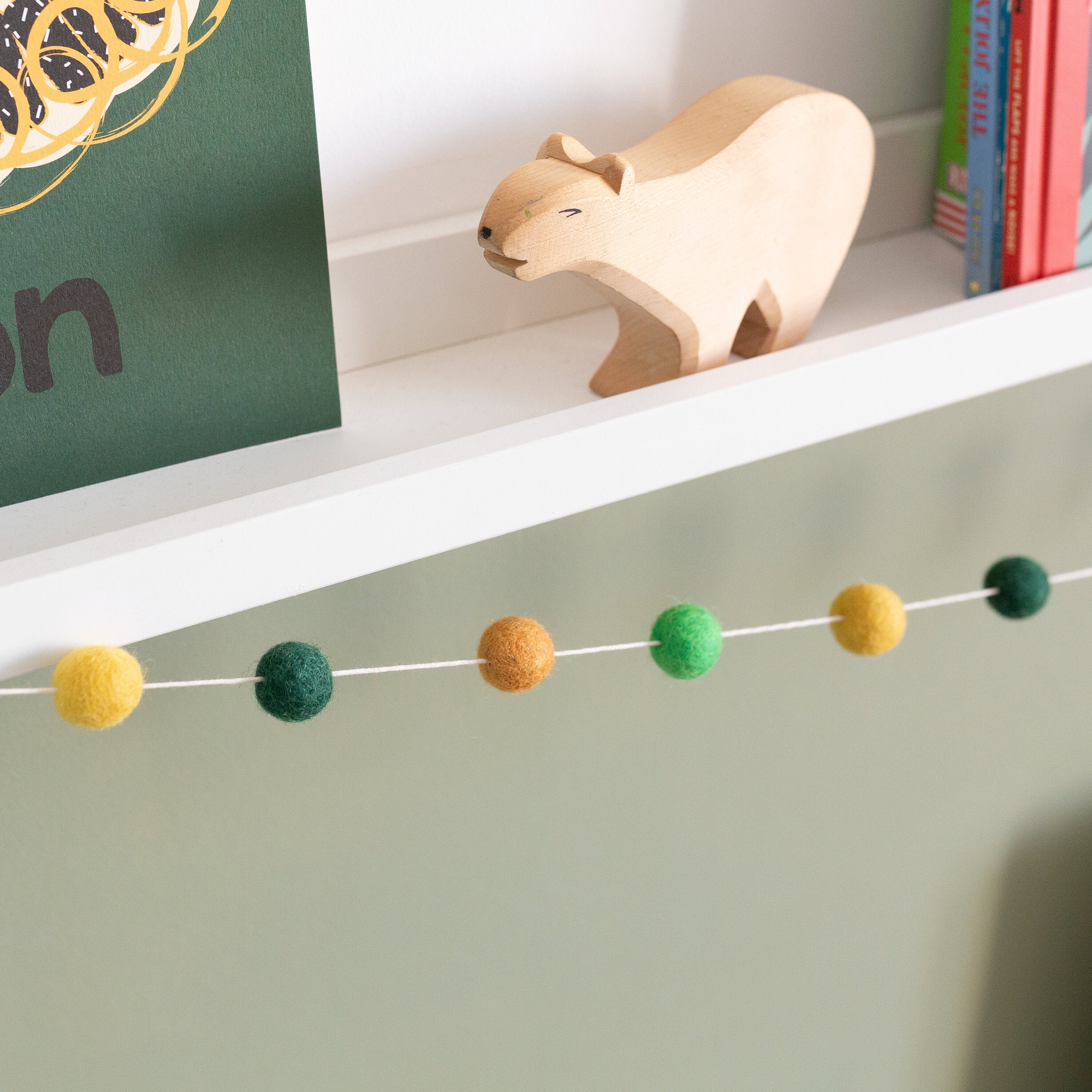 Safari Nursery Garland Pom Pom Garland Wool Felt Nursery Etsy