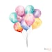10 Bunch of Balloons Clipart Set Birthday Clipart Printable Watercolour ...
