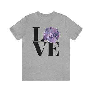 Succulent LOVE with Purple Succulent Unisex Jersey Short Sleeve Tee