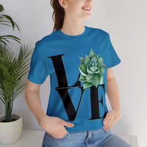 Succulent LOVE with Green Succulent Unisex Jersey Short Sleeve Tee