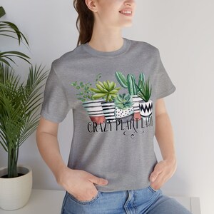Succulent CRAZY PLANT LADY Jersey Short Sleeve Tee