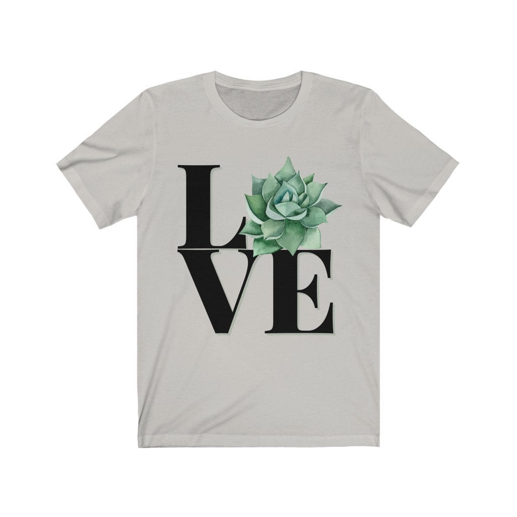Succulent LOVE with Green Succulent Unisex Jersey Short Sleeve | Etsy