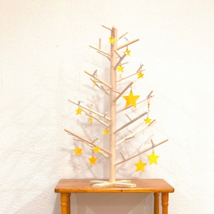 Albero di Natale con tasselli di betulla minimalista scandinavo contemporaneo da 70 cm - Decorazione alternativa ecologica per albero di pino - Kit da esposizione fatto a mano