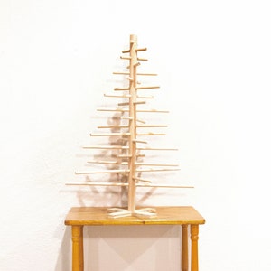 2ft 70cm Simple Contemporary Modern Scandinavian Wood Dowel Tabletop Christmas Tree / Alternative Solstice Tree / Pine Tree Decor Handmade image 1