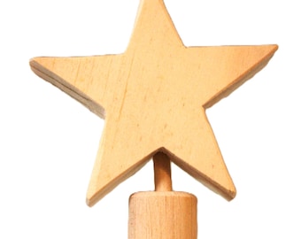 Wood Star Topper for all Modern Pine Tree Styles