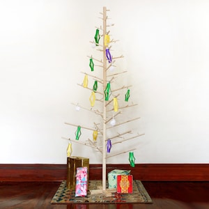 6Ft 183cm Best Scandinavian Minimalist Eco Wooden Christmas Tree Kit/ Alternative Solstice Tree / Pine Tree Décor ~ Handmade for Ornaments