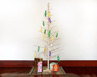 6Ft 183cm Best Scandinavian Minimalist Eco Wooden Christmas Tree Kit/ Alternative Solstice Tree / Pine Tree Décor ~ Handmade for Ornaments