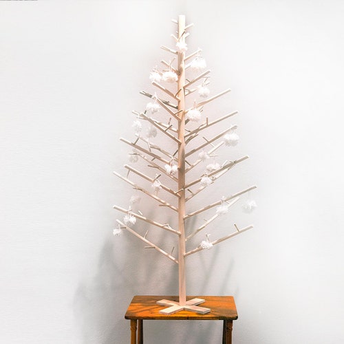 Kit de sapin de Noël en bois minimaliste scandinave moderne de 4 pieds 122 cm / arbre de solstice alternatif / décor de pin ~ fait à la main par des humains