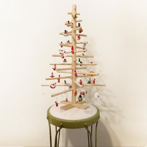 2ft 70cm Simple Contemporary Modern Scandinavian Wood Dowel Tabletop Christmas Tree / Alternative Solstice Tree / Pine Tree Decor Handmade image 2