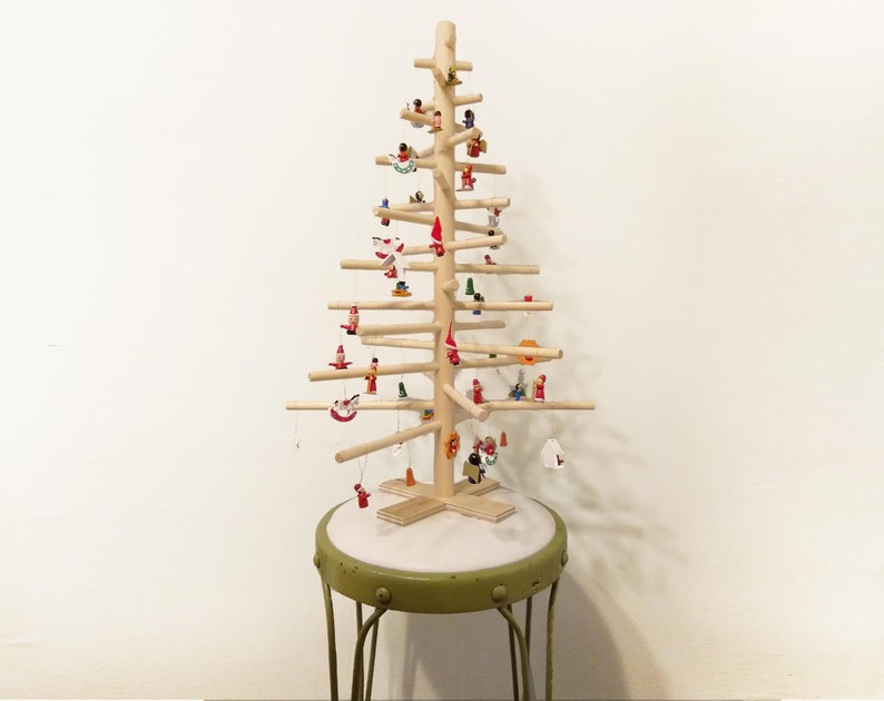 2ft 70cm Simple Contemporary Modern Scandinavian Wood Dowel Tabletop Christmas Tree / Alternative Solstice Tree / Pine Tree Decor Handmade image 2