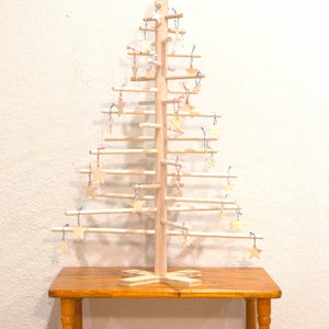 2ft 70cm Simple Contemporary Modern Scandinavian Wood Dowel Tabletop Christmas Tree / Alternative Solstice Tree / Pine Tree Decor Handmade image 4