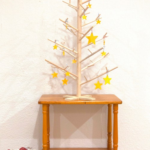 Sapin de Noël contemporain scandinave minimaliste en bouleau de 2 pi, 70 cm ~ Décoration alternative écologique pour sapin ~ Kit de présentation fait main