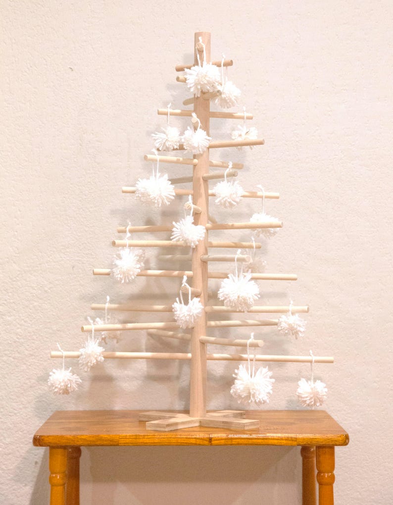 2ft 70cm Simple Contemporary Modern Scandinavian Wood Dowel Tabletop Christmas Tree / Alternative Solstice Tree / Pine Tree Decor Handmade image 6