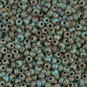 8-4514 - Opaque Turquoise Blue Picasso - Miyuki 8/0 Seed Beads