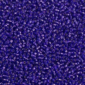 15-1446 - Violet rouge bordé d'argent teinté - Perles de rocaille Miyuki 15/0