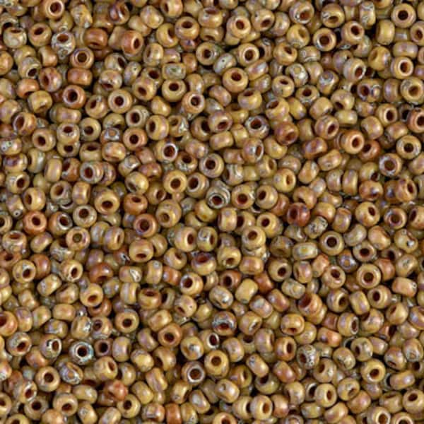 11-4517 - Opaque Brown Picasso - Miyuki 11/0 Seed Beads