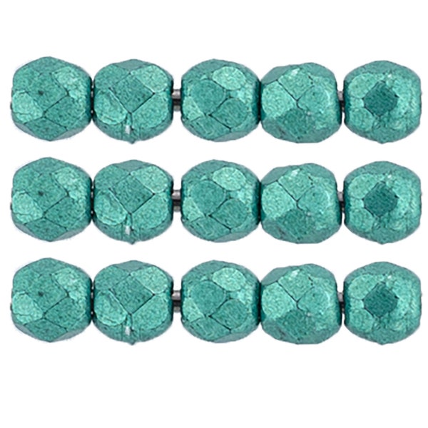 Czech Fire Polished 2mm Round Bead- Saturated Metallic Arcadia (50 Beads)