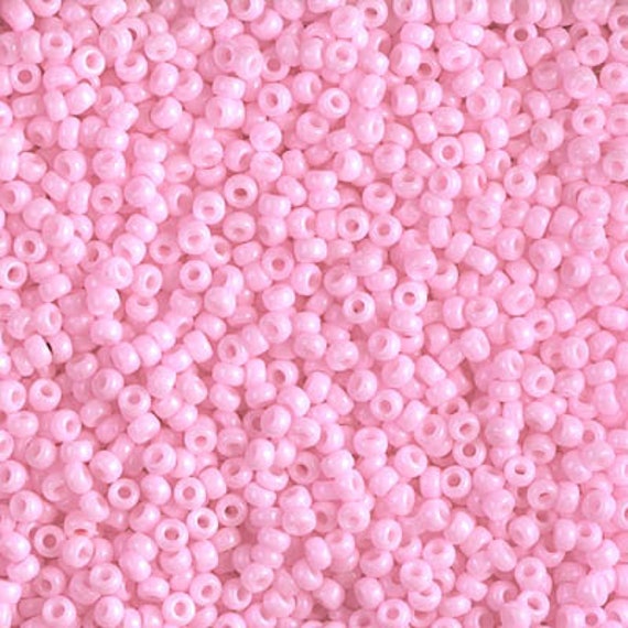 素敵な Dyed - 11-415 Opaque Seed 11/0 Miyuki - Pink Candy Cotton ミルク