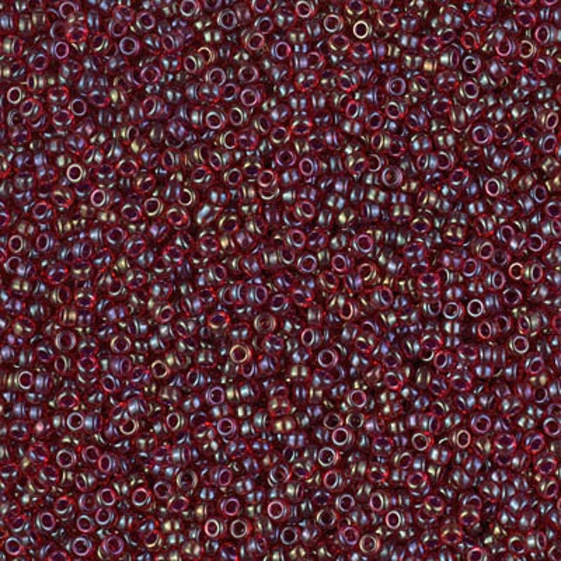 15-367 Garnet Lined Ruby AB Miyuki 15/0 Seed Beads image 1