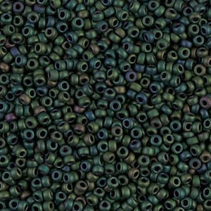 6-2066, Miyuki 20g Matte Metallic Dark Green Iris 6-2066, Miyuki 20g Matte Metallic Dark Green Iris