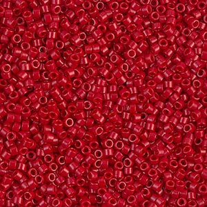 Miyuki 11/0 Delica - DB791 - Dyed Semi-Matte Opaque Bright Red