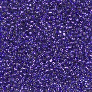 11-1446 - Violet rouge bordé d'argent teinté - Perles de rocaille Miyuki 11/0