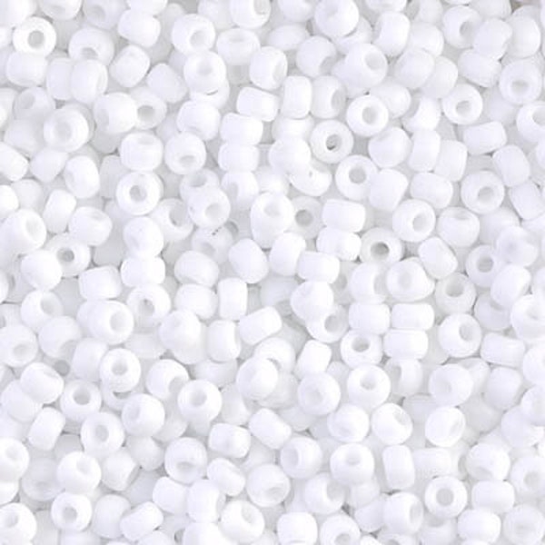 8-402F - Matte White - Miyuki 8/0 Seed Beads