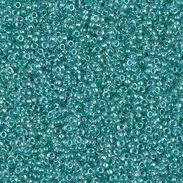 15-2605 - Sparkling Aqua Green Lined Crystal AB - Miyuki 15/0 Seed Beads