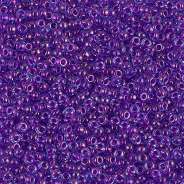 11-352 - Fuchsia Lined Aqua Luster - Miyuki 11/0 Seed Beads