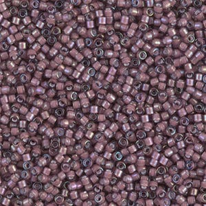 Miyuki 11/0 Delica - DB1792 - White Lined Dark Smoky Amethyst AB