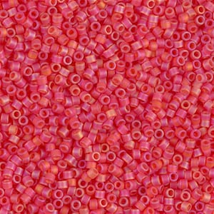 Miyuki 11/0 Delica - DB856 - Matte Transparent Red Orange AB