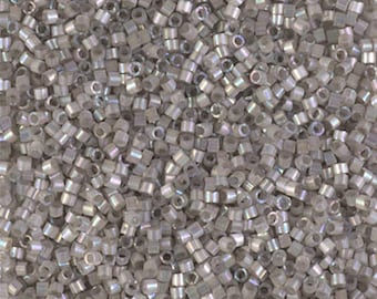Miyuki 11/0 Delica - DB1877 - Silk Inside Dyed Pewter AB